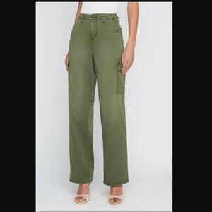 NWT L'AGENCE Channing Stretch Cotton Cargo Pants  Olive Green (BRIGADE) Size 23